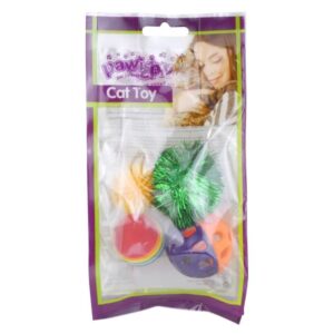 PAWISE CAT BALL 4pk ASSORTED